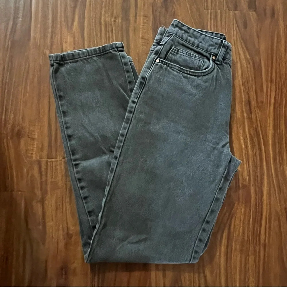 Cotton On Long Straight Leg Denim Jeans Light Black Wash Womens size 2